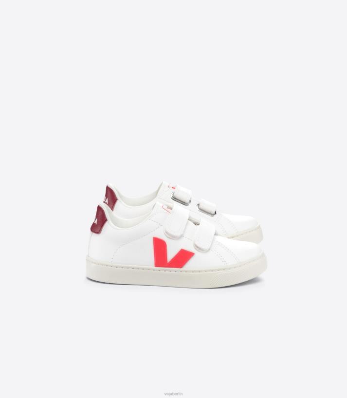 Veja 46FB322 Esplar chromfreies Leder, weißes Rose-Fluo-Marsala