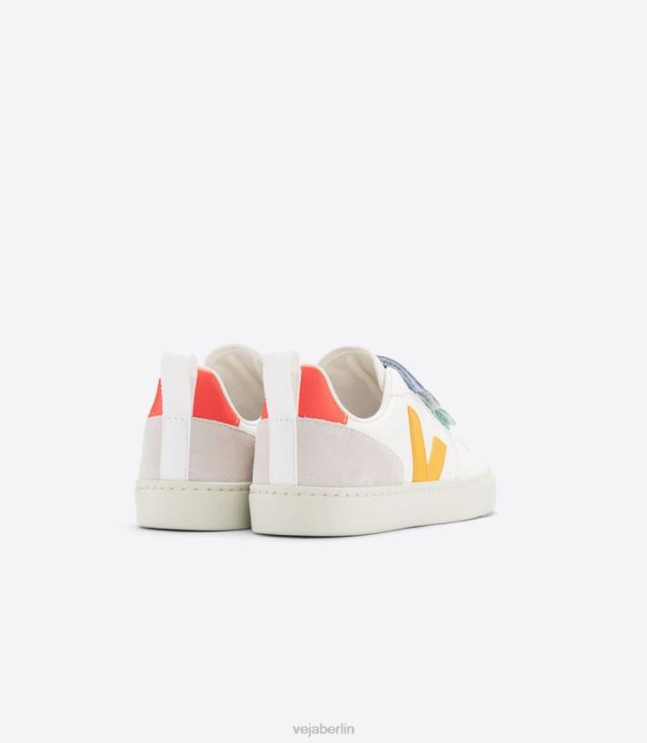 Veja 46FB354 V-10 Chromfreies Leder Multico White Ouro