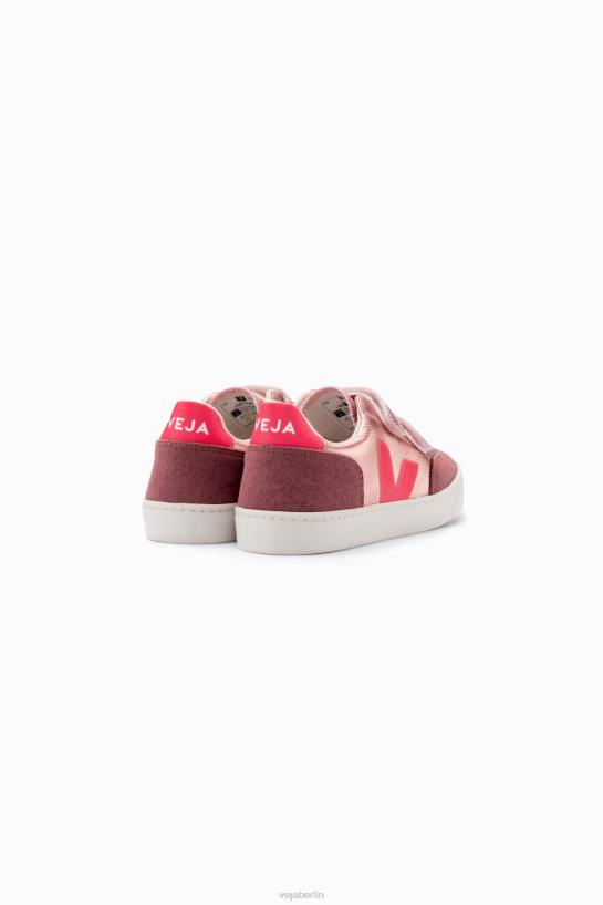 Veja 46FB306 V-12 Chromfreies Leder Perlmuttrosa Fluo