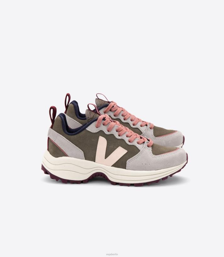 Veja 46FB183 Venturi-Wildleder, Kaki-Zobel-Oxford-Grau